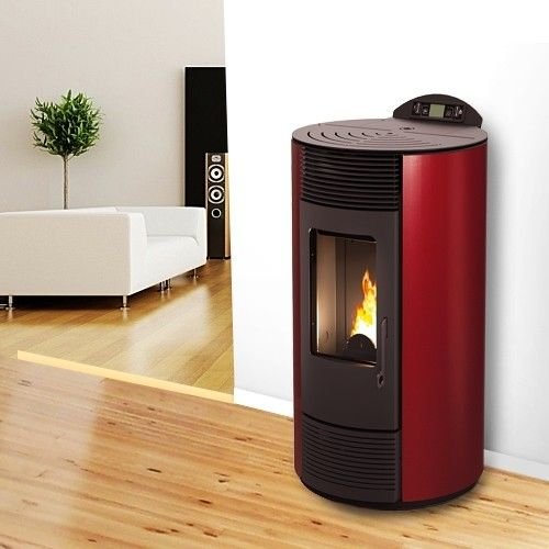 Estufa de pellets Moderna Smart burdeos de 8,7 kW