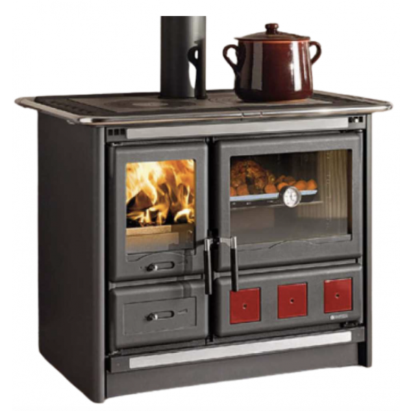 Cocina de Leña Rosa XXL Negro Antracita 10kW