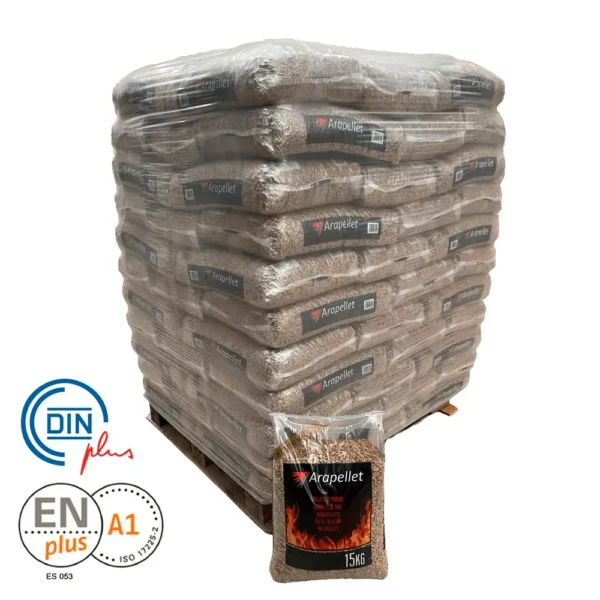 Palet Arapellet de 77 sacos de pellet de 15 kg