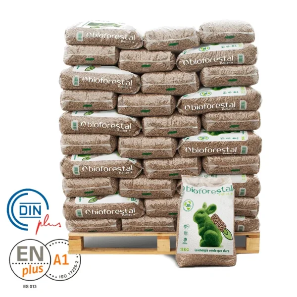 Palet BIOFORESTAL de 70 sacos de pellet de 15 kg