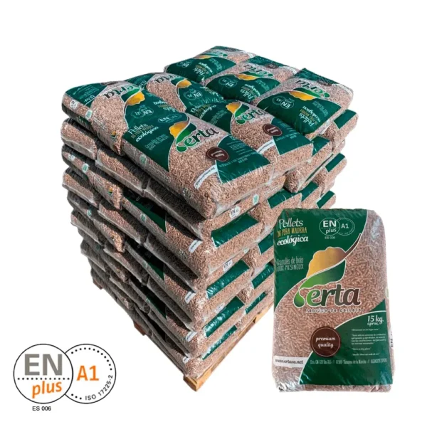 Palet ERTA de 70 sacos de pellet de 15 kg