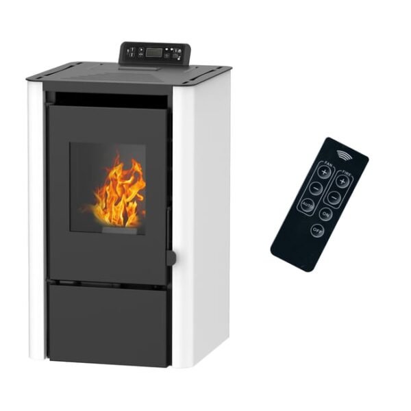 Estufa de pellets Sannover Anita blanca de 7,6 kW