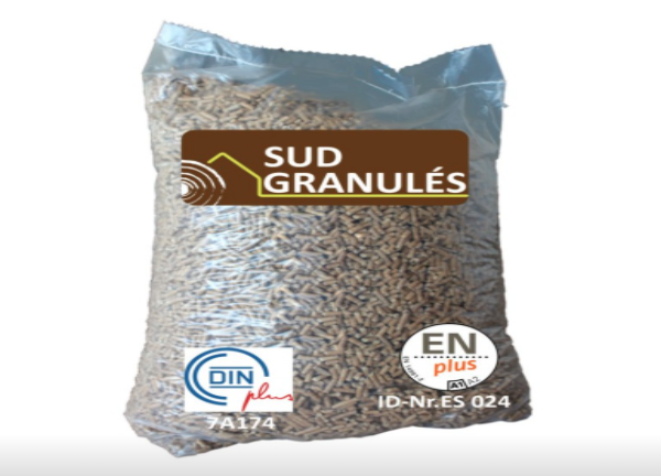 Saco de pellets Sud Granulés certificado ENplus A1
