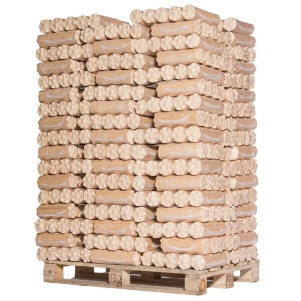 Palet de troncos comprimidos de madera blanda de 960 kg