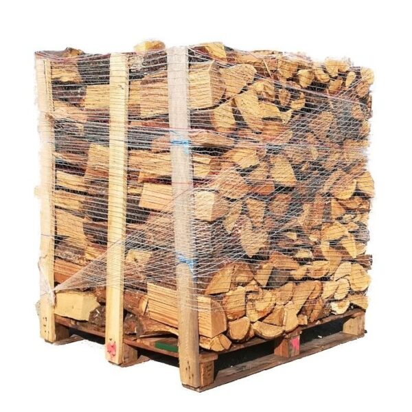 Cuatro palés de leña de roble haya y carpe de 40 cm