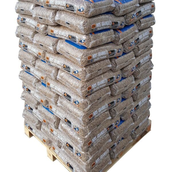 Palé de pellets Woodstock Premium con sacos de 15 kg