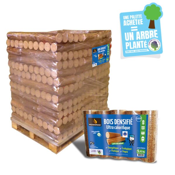 Palet de 104 packs de 5 leños densificados Woodstock